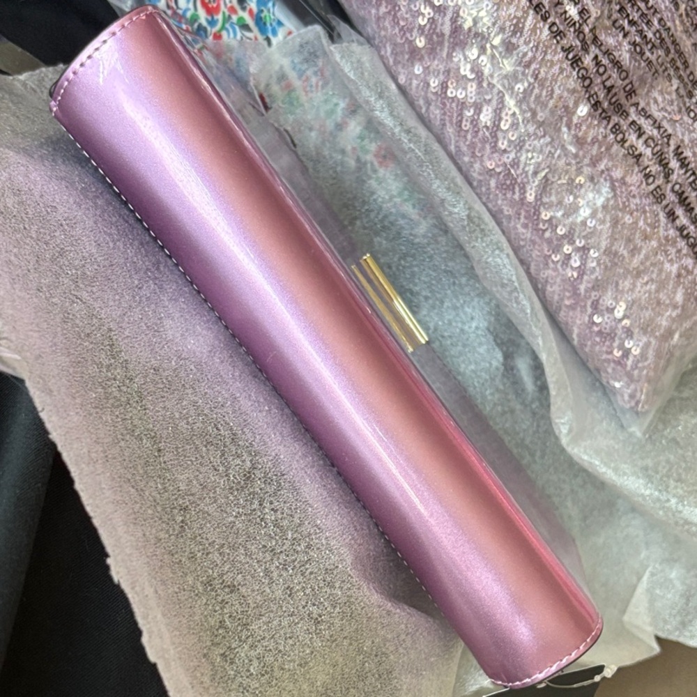 kate spade NWT Kenzie small Metallic Quartz Pink Convertinle Crossbody Clutch - Picture 12 of 16